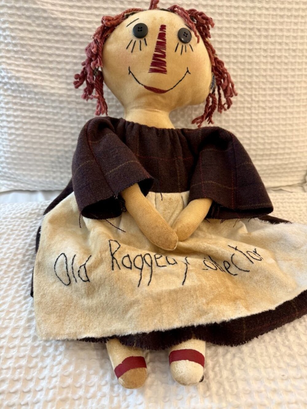 Vintage Primitive Raggedy Ann Style Cloth Dolls - Mother & Child Set - Picture 3 of 7